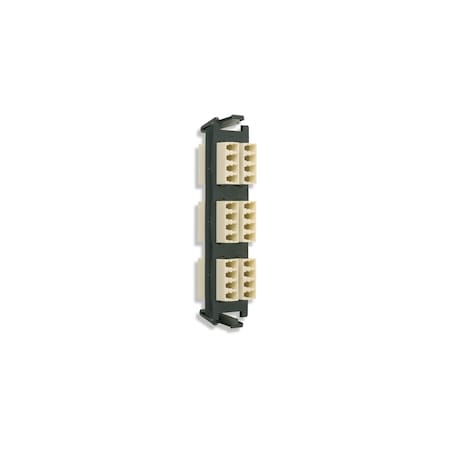 Siemon 6 QUAD LC ADAPTER PLATE, 24 FIBERS / BEIGE ADAPTERS RIC-F-LC24-01C